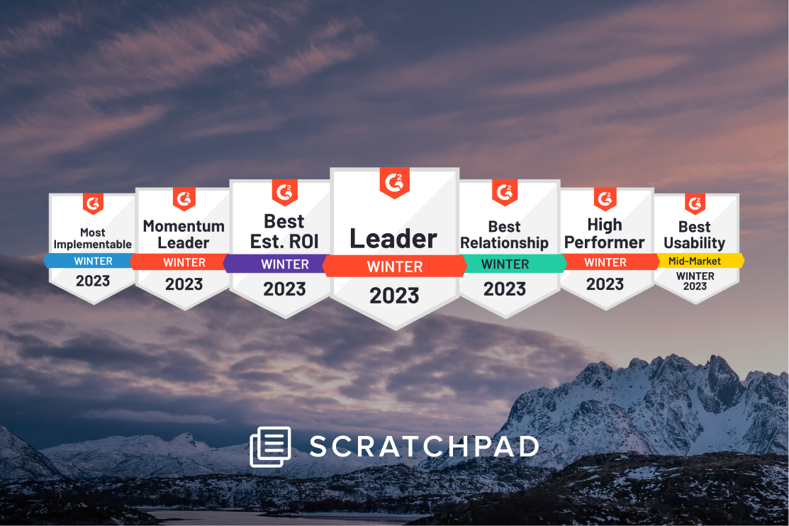 Revenue Teams Have Spoken! Scratchpad Was Chosen as a G2 Leader